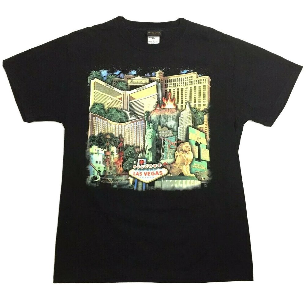 MGM MIRAGE BELLAGIO T-shirt M Black Vintage